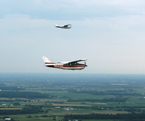 Centurions in formation on their way to Oshkosh in 2009.