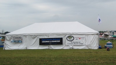 The Big Tent at Cessna Base Camp as viewed from Perimeter Road in 2009.